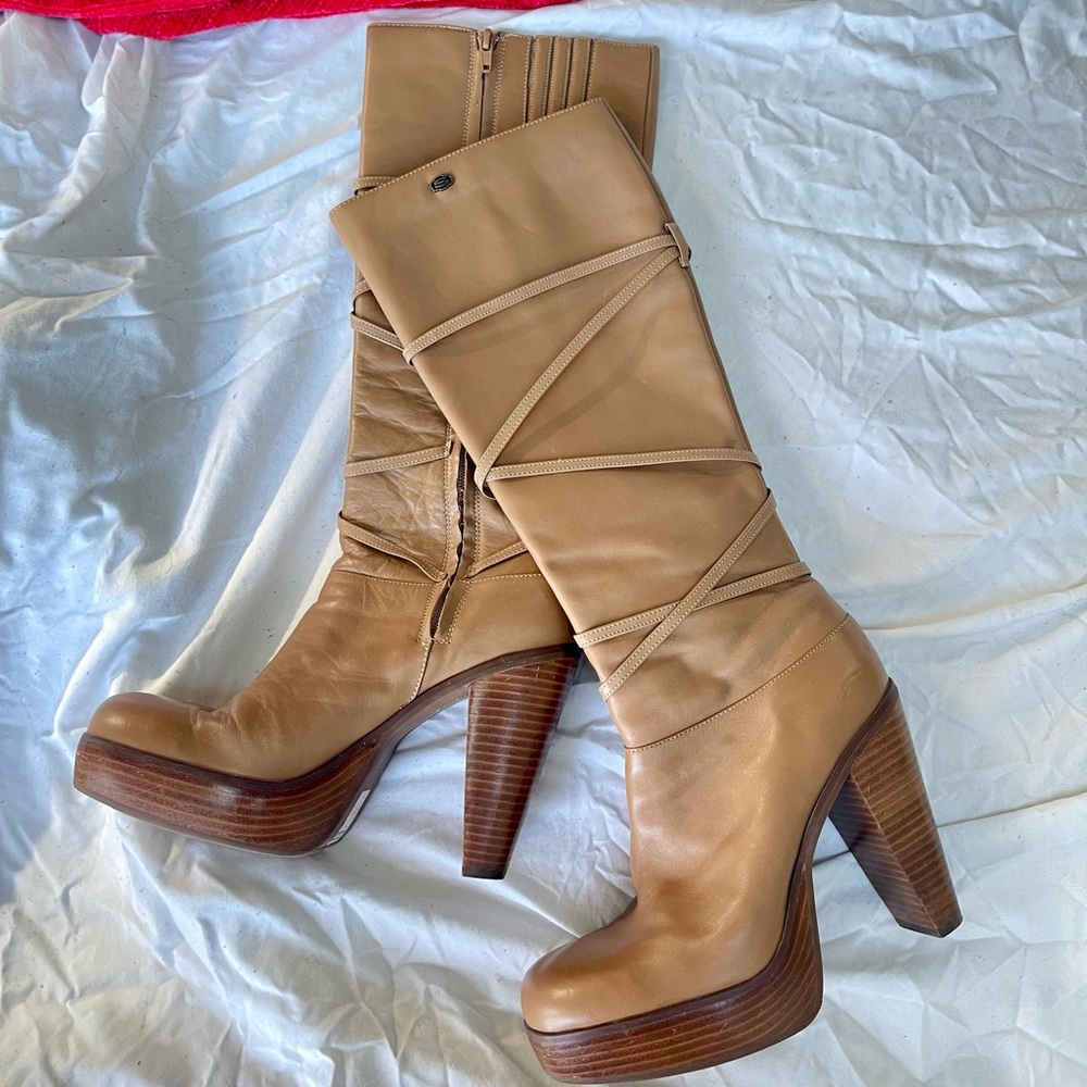 Skechers Tan Heeled Boots